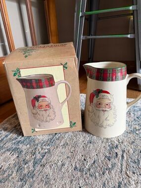 Christmas In The Woods Santa Christmas Pitcher